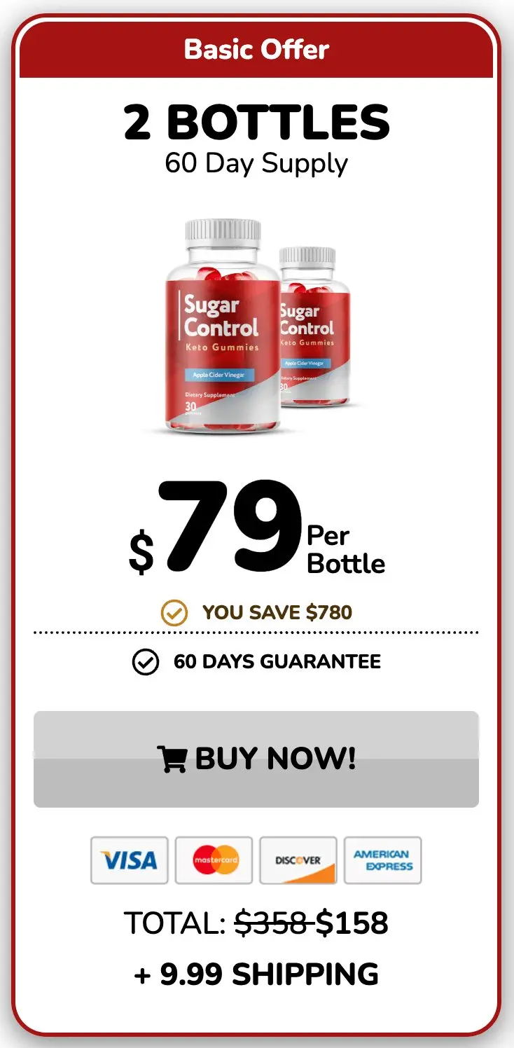 Sugar Control Keto Gummie 2 bottle package for 60-daysupply